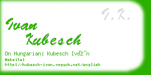 ivan kubesch business card